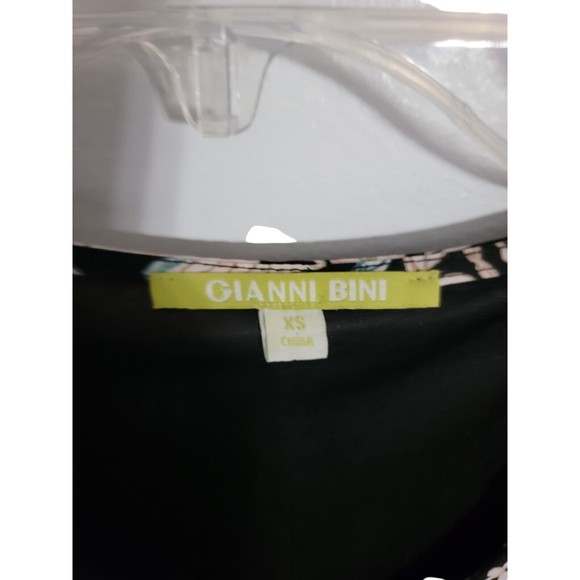 Gianni Bini Womens Floral Print Wrap Maxi Dress Sz S Black Peach Long Sleeve 59" - Picture 8 of 9